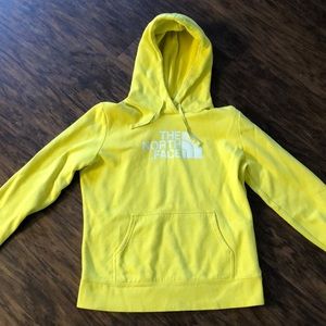 Yellow the north face hoodie